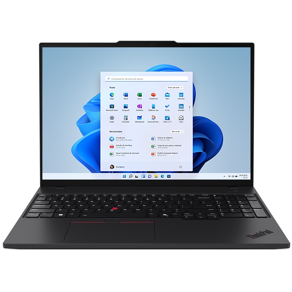 Laptop LENOVO ThinkPad P16s Gen 4, Intel Core Ultra 7 255H pana la 5.1GHz, 16" WUXGA, 32GB, 1TB, NVIDIA RTX PRO 500 Blackwell Generation, Windows 11 Pro, Black