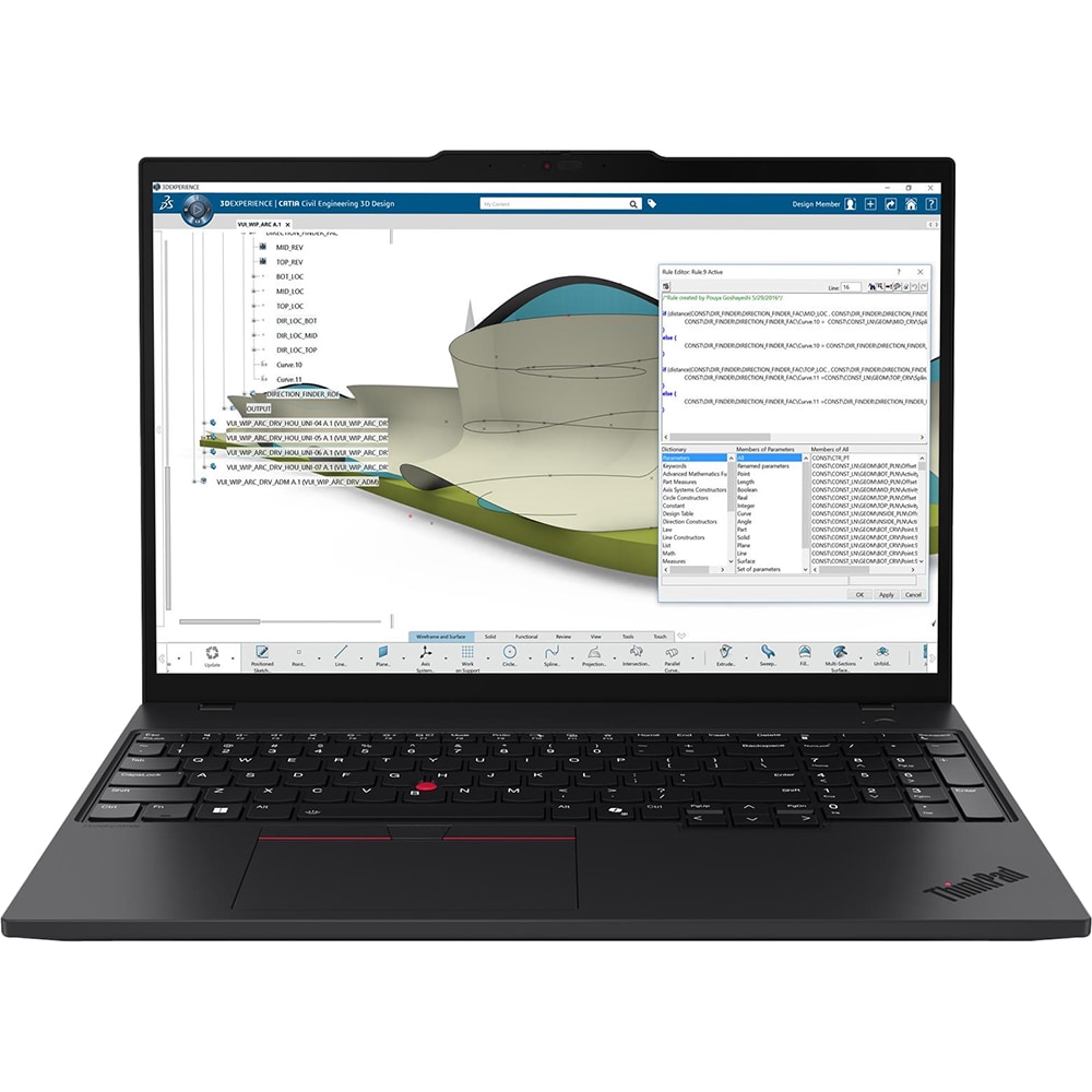 Laptop LENOVO ThinkPad P16s Gen 4, AMD Ryzen AI 9 HX PRO 370 pana la 5.1GHz, 16" WUXGA, 64GB, 1TB, AMD Radeon 890M Graphics, Windows 11 Pro, Black