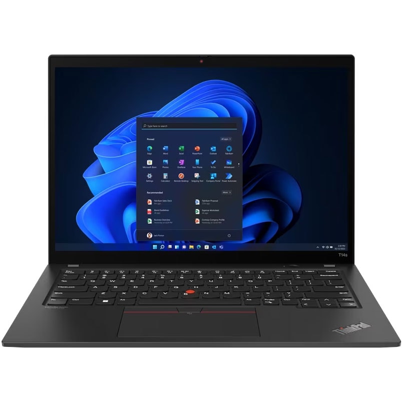 Laptop LENOVO ThinkPad T14s Gen 3, Intel Core i7-1260P pana la 4.7GHz, 14" WUXGA, 16GB, SSD 1TB, Intel Iris Xe Graphics, Windows 11 Pro, negru