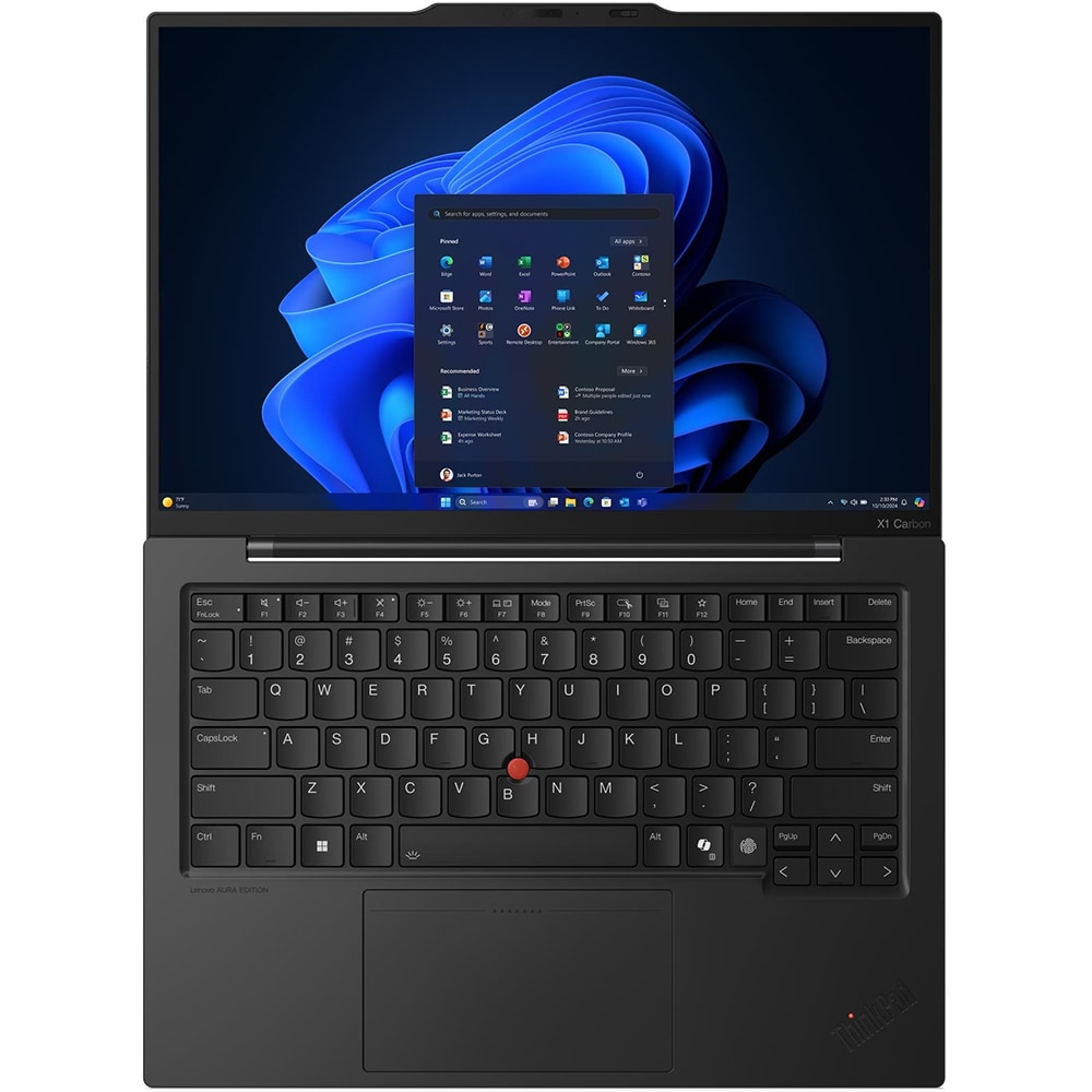 Laptop LENOVO ThinkPad X1 Carbon Gen 13 Aura Edition, Intel Core Ultra 7 265U pana la 5.3GHz, 14" 2.8K Touch, 64GB, SSD 2TB, Intel Graphics, Windows 11 Pro, negru