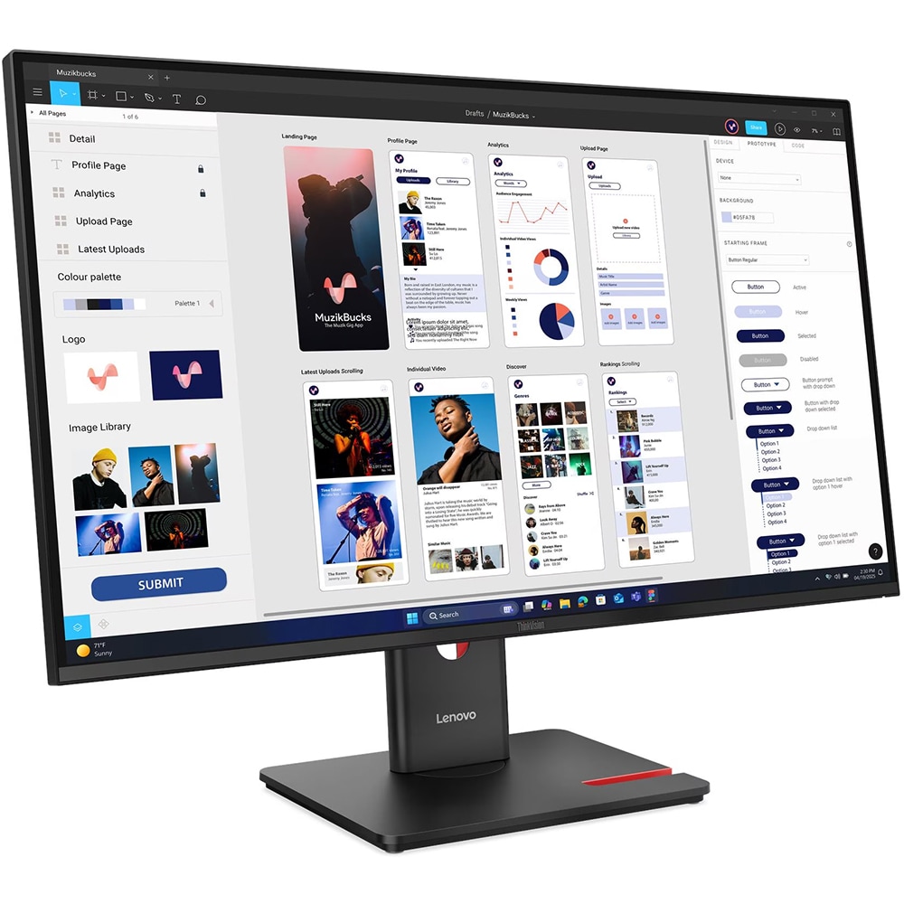 Monitor LED IPS LENOVO ThinkVision T32UD-40, 31.5", 4K UHD, 60Hz, HDR10, pivot, negru