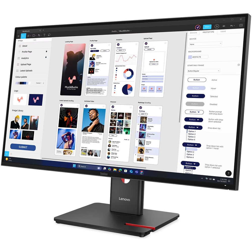 Monitor LED IPS LENOVO ThinkVision T32UD-40, 31.5", 4K UHD, 60Hz, HDR10, pivot, negru