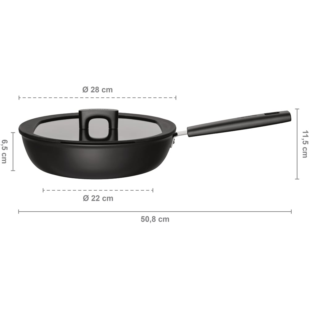Tigaie pentru sote FISKARS Hard Face 1052232, 28cm, aluminiu, negru