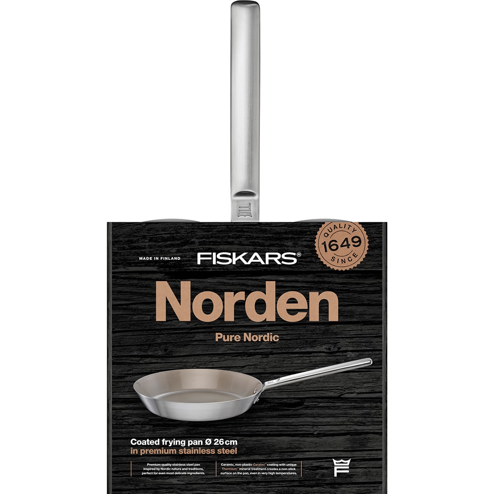 Tigaie FISKARS Norden Ceratec, 26 cm, otel inoxidabil, argintiu