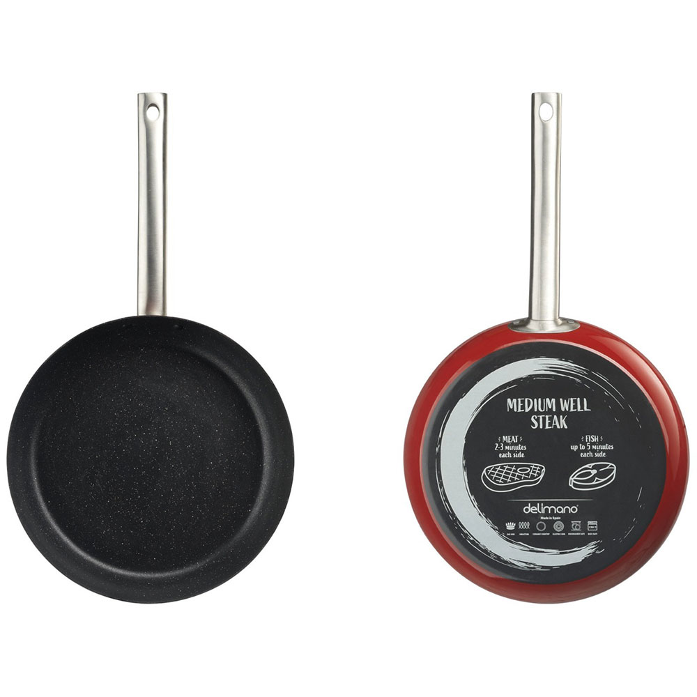 Tigaie DELIMANO Titanium Legend, 28cm, otel carbon, rosu