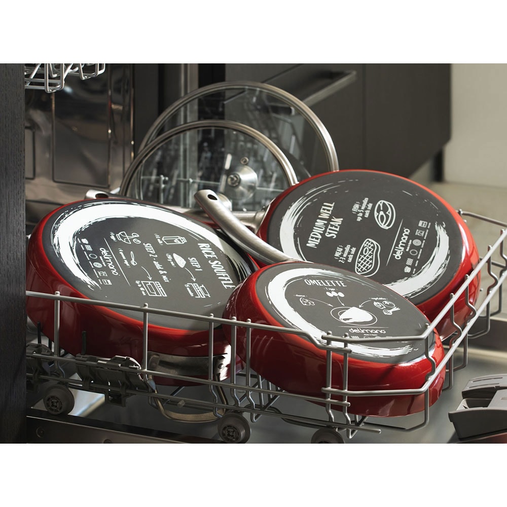 Tigaie DELIMANO Titanium Legend, 28cm, otel carbon, rosu