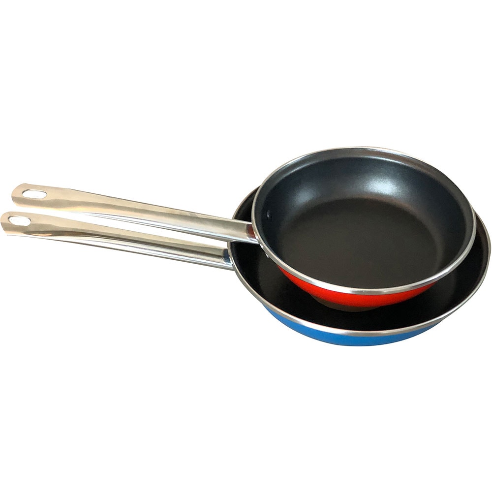 Set tigai BENETTON, 2 piese, 20-24cm, aluminiu, rosu-albastru