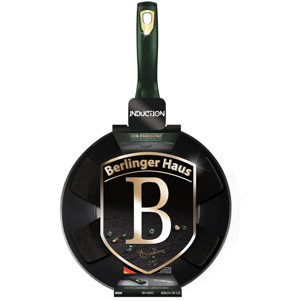 Tigaie Wok BERLINGER HAUS Emerald BH/6053, 28cm, aluminiu, verde