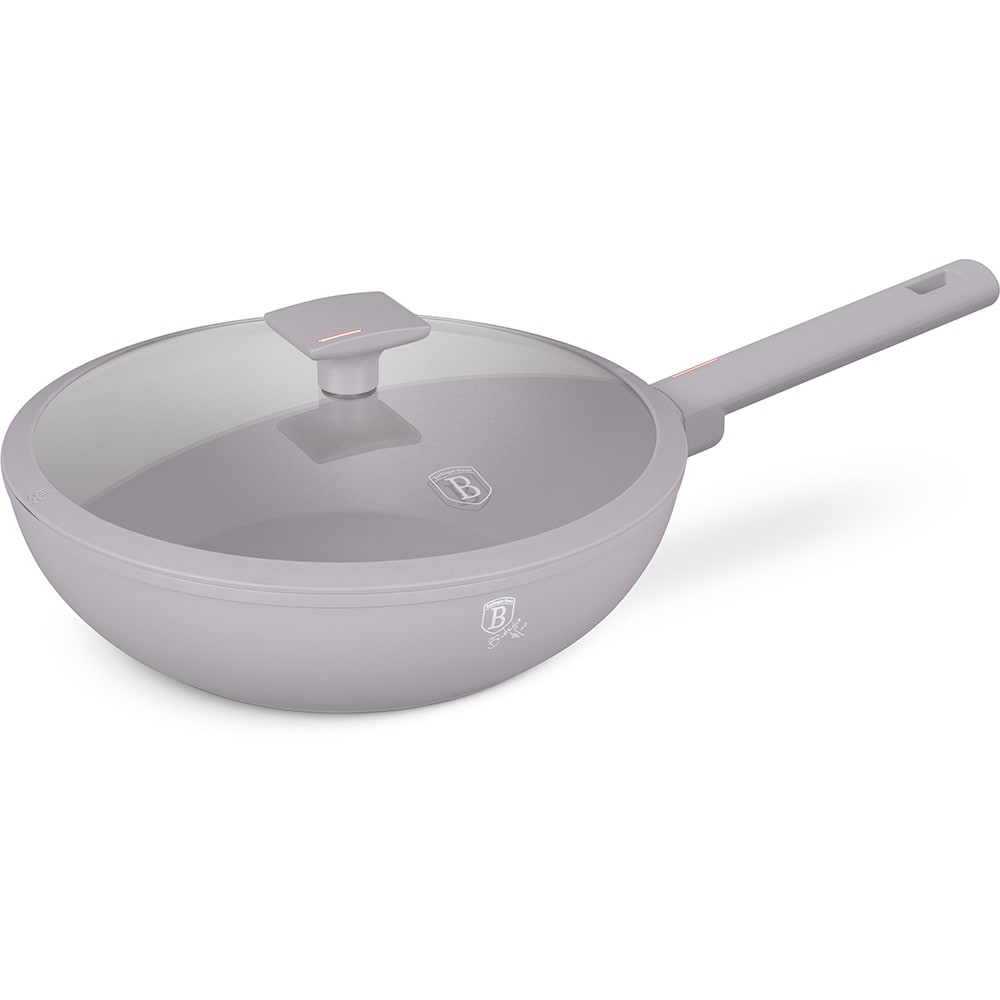 Tigaie Wok BERLINGER HAUS BH8094 Taupe Collection, 28cm, aluminiu, gri