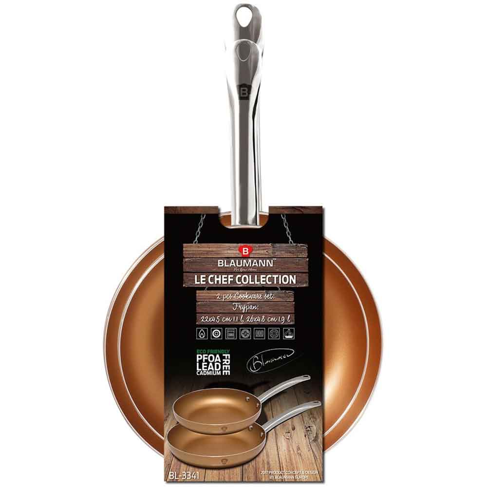 Set tigai BLAUMANN Le Chef Line BL 3341, 2 piese, 22-26cm, aluminiu, cupru