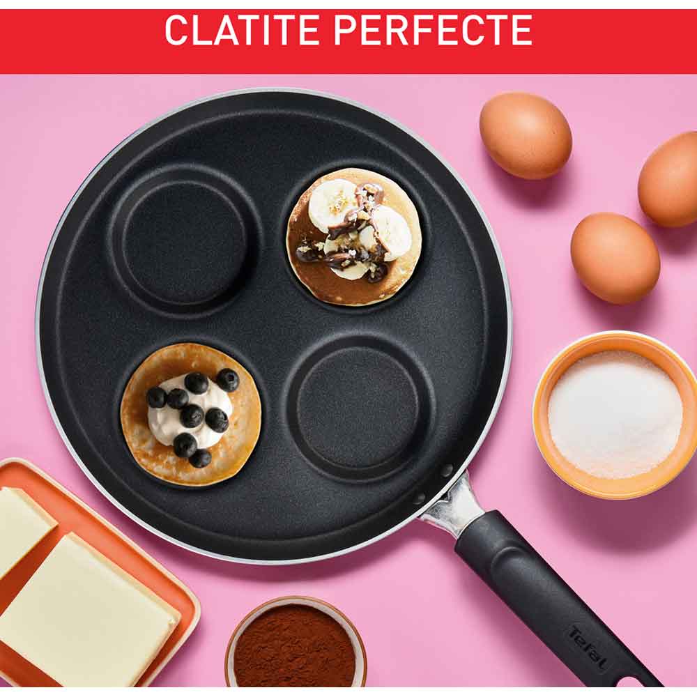 Tigaie clatite TEFAL D5292072, Pancake Time, 25cm, titanium, negru 