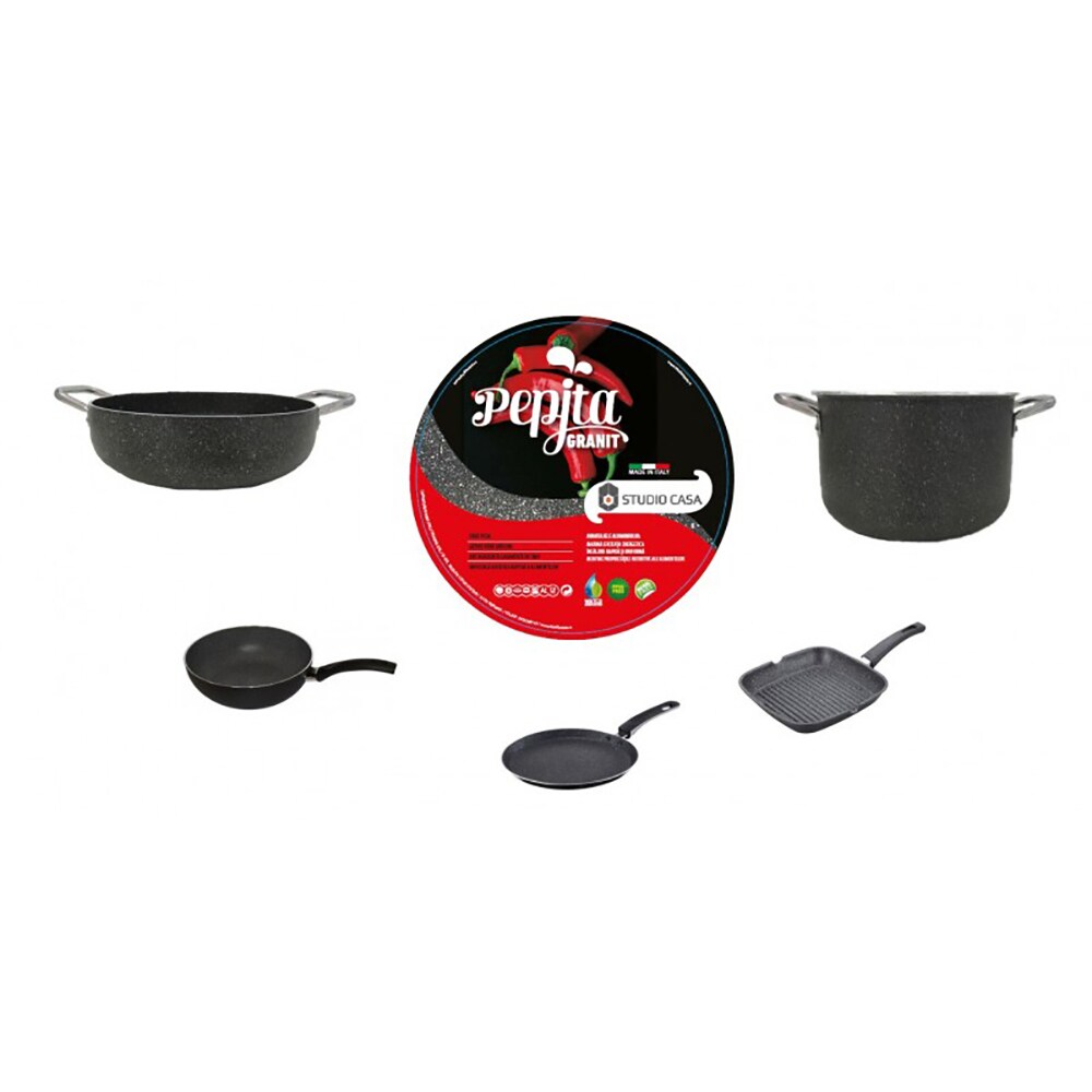 Tigaie clatite STUDIO CASA GPMCR2551 Pepita Granit, 25cm, aluminiu, gri antracit