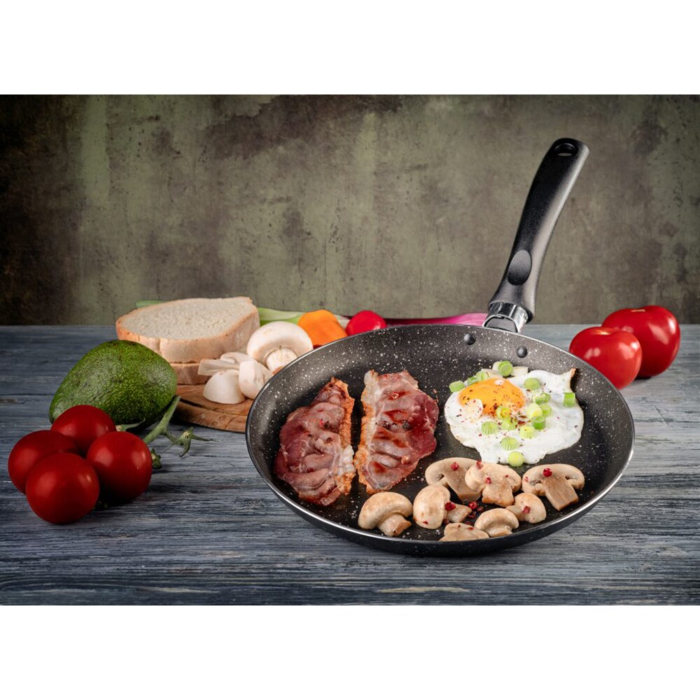 Tigaie inalta STUDIO CASA Pepita Granit, 24cm, aluminiu, gri