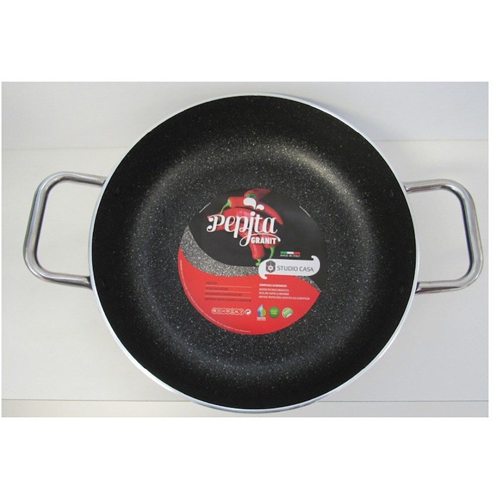 Cratita inalta STUDIO CASA Pepita Granit, 30cm, aluminiu, gri