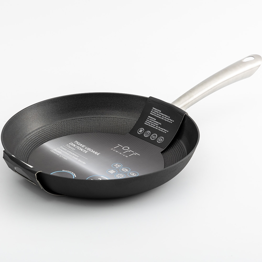 Tigaie TOFF TO4003, 28cm, fonta, negru
