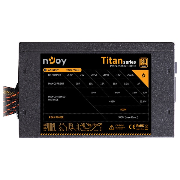 Sursa PC NJOY Titan 500, 500W, 80 Plus Bronze