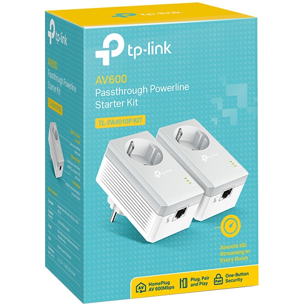 Kit adaptor Powerline TP-LINK TL-PA4010PKIT, 600 Mbps, alb