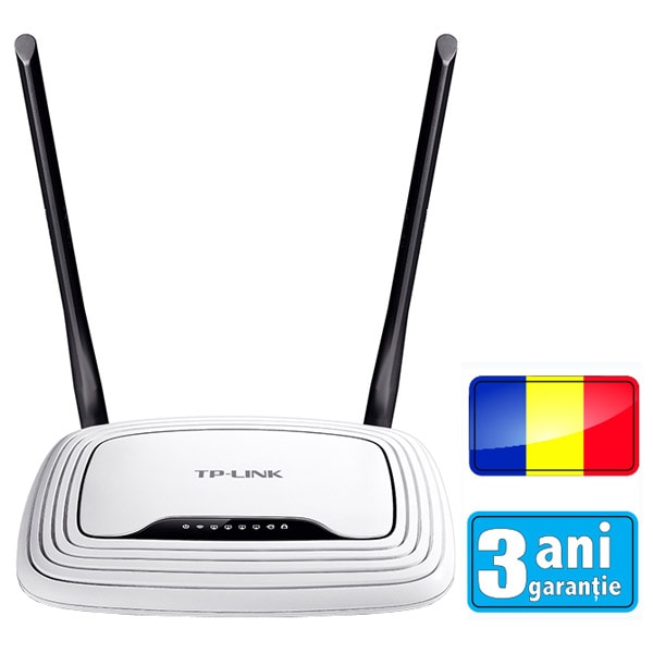 Overwhelm detection syllable Router wireless N300 TP-LINK TL-WR841N (RO), 300Mbps, WAN, LAN, alb