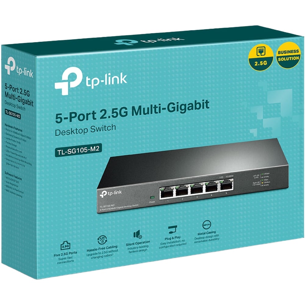 Switch TP-LINK TL-SG105-M2, 5 porturi, 2.5 Gbp, negru