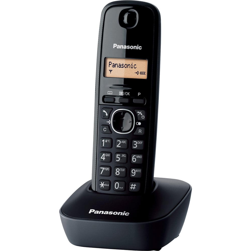 Telefon fix PANASONIC KX-TG1611FXH, DECT, negru