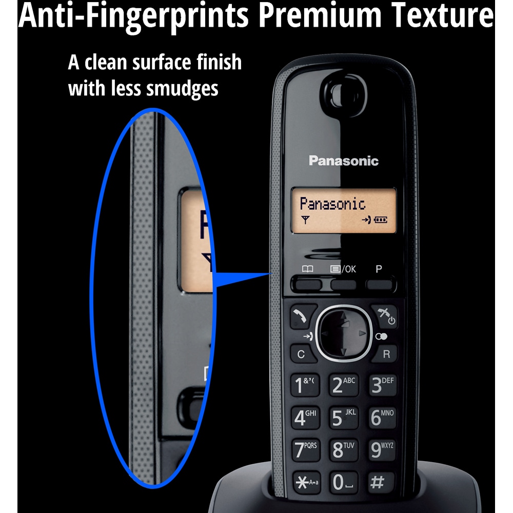 Telefon fix PANASONIC KX-TG1611FXH, DECT, negru