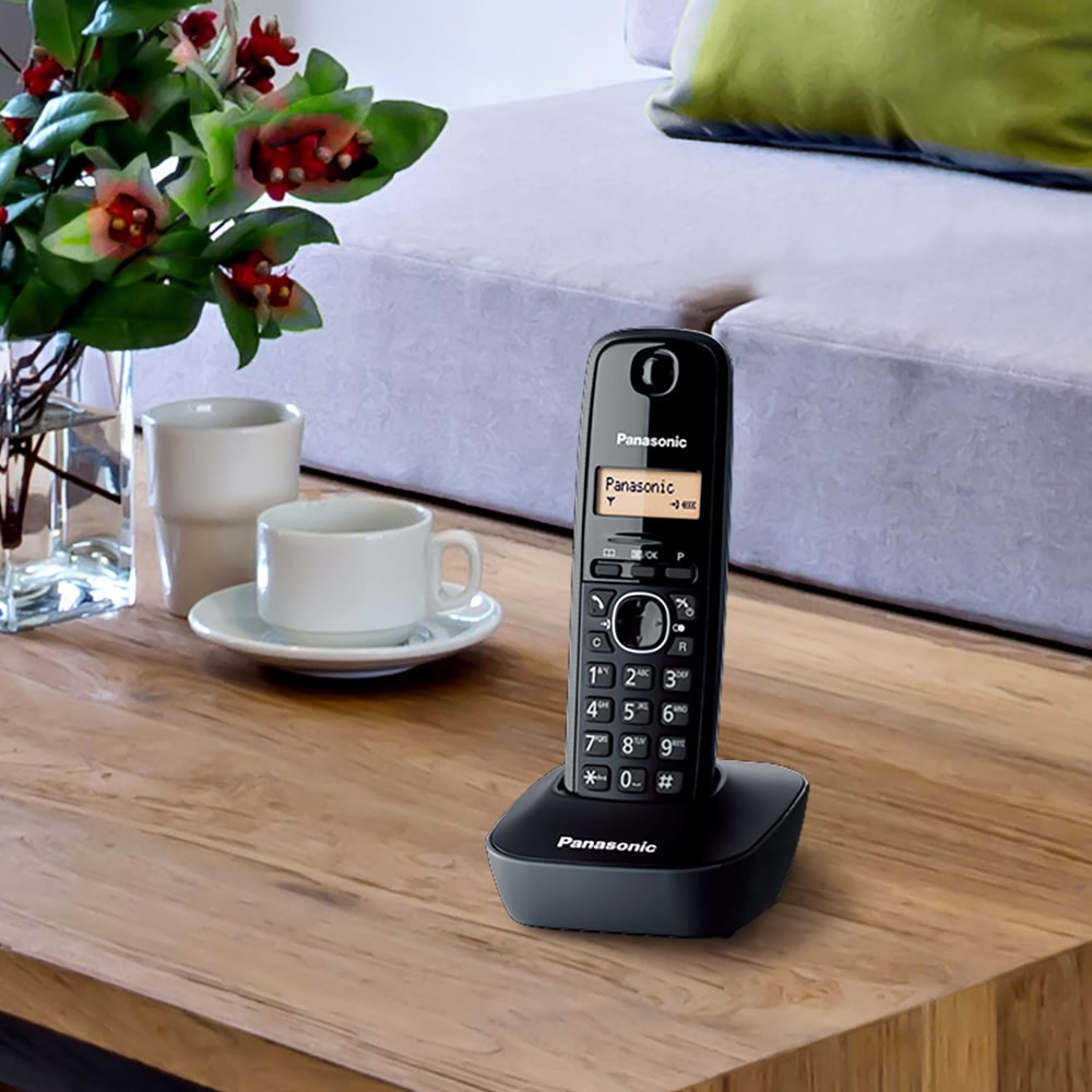 Telefon fix PANASONIC KX-TG1611FXH, DECT, negru