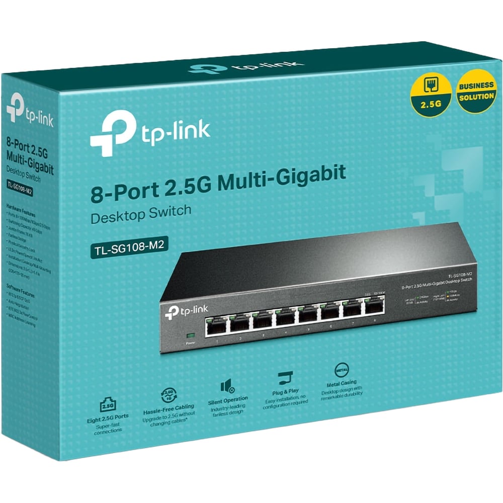 Switch TP-LINK TL-SG108-M2, 8 porturi, 2.5 Gbp, negru