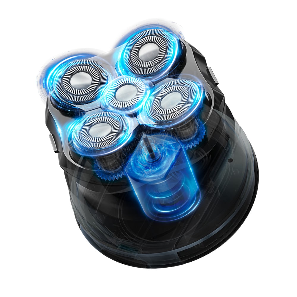 Aparat de ras pentru cap ROWENTA Head Shaver TN3110E0, acumulator, autonomie 80 min, albastru-negru