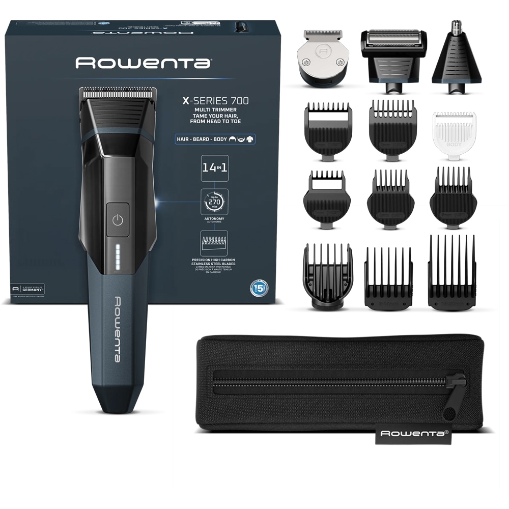 Aparat de tuns ROWENTA X Series 700 TN9650E0 14 in 1, acumulator, 270 min autonomie, negru