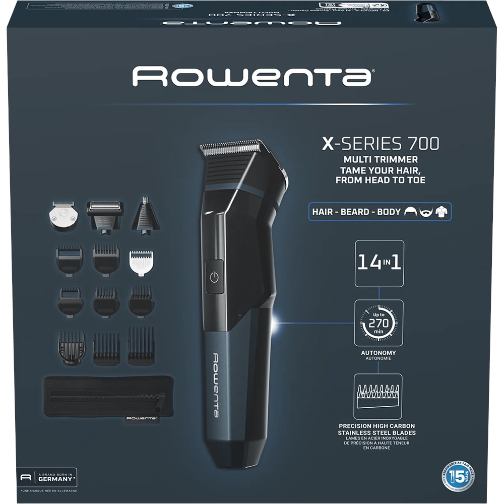 Aparat de tuns ROWENTA X Series 700 TN9650E0 14 in 1, acumulator, 270 min autonomie, negru