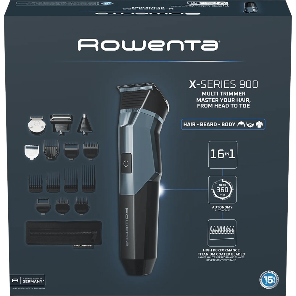 Aparat de tuns ROWENTA X Series 900 16 IN 1, acumulator, 360 min autonomie, negru