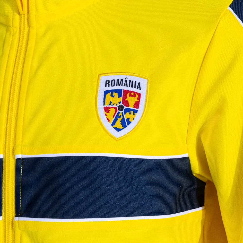 Trening fotbal suporter 1 pentru copii JOMA Echipa Nationala de Fotbal a Romaniei 2025, marimea 3XS, galben-bleumarin