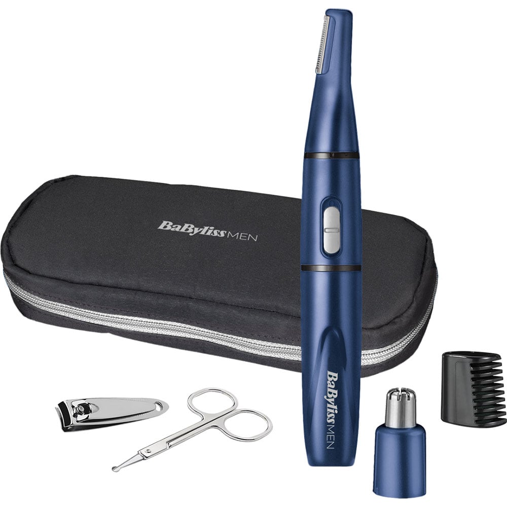 Trimmer BABYLISS 7058PE Blue Edition 5 in 1, baterie, albastru