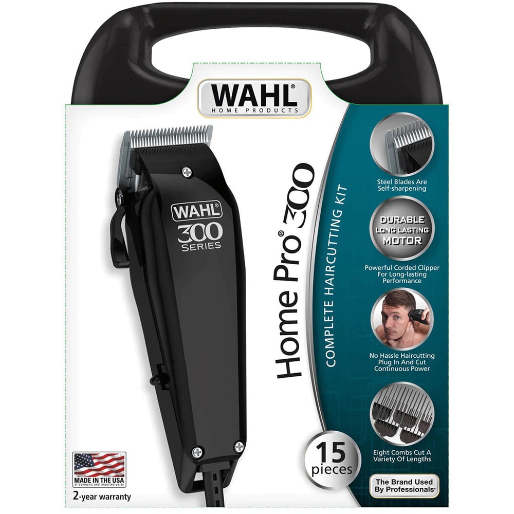 Aparat de tuns WAHL HomePro 300, 3-25 mm, lame otel, autoascutire, negru