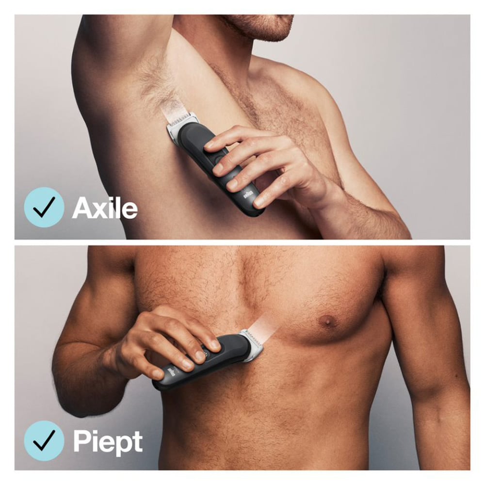 Trimmer BRAUN Body BG3350, acumulator, 80 min autonomie, negru