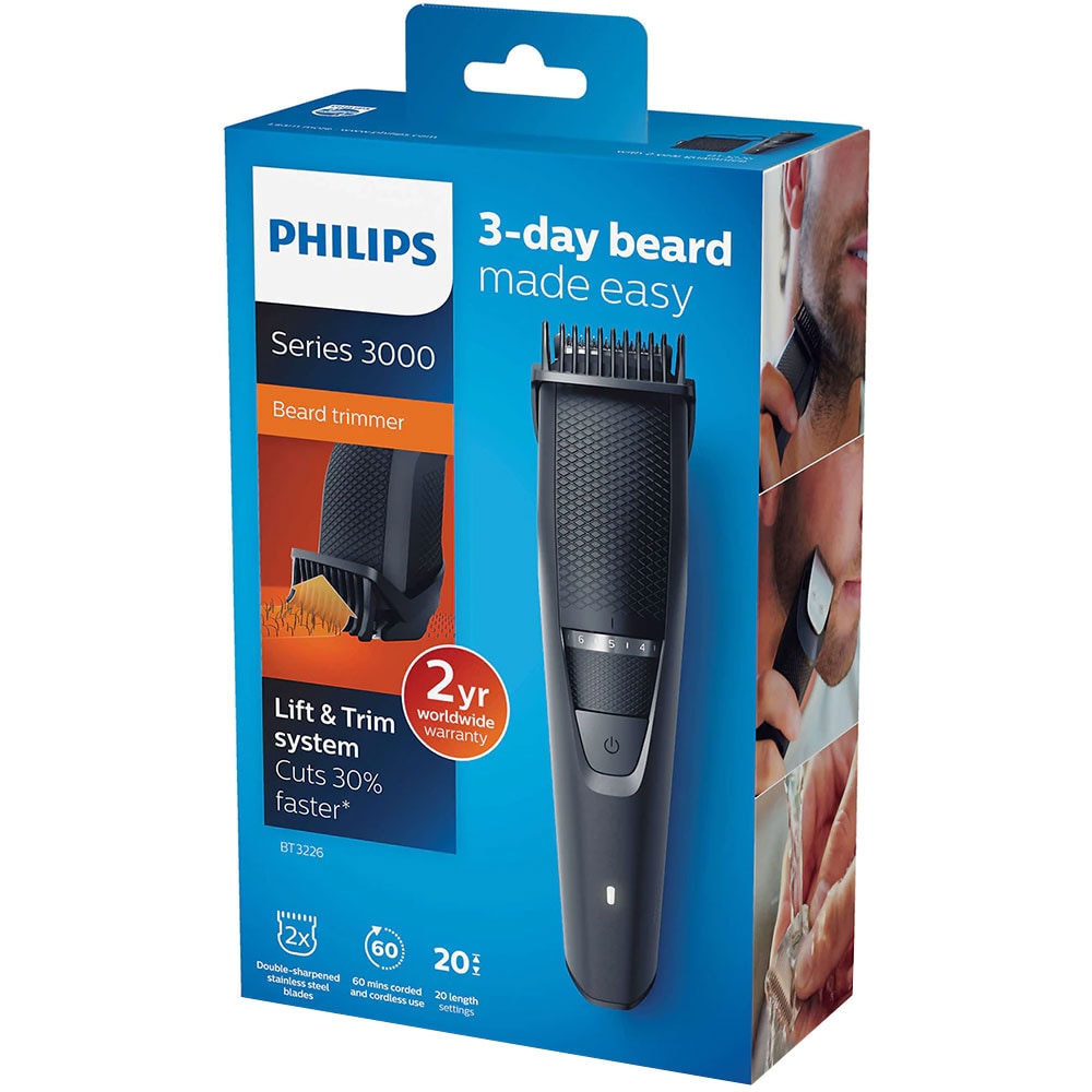 Aparat de tuns barba PHILIPS BT3226/14, sistem de ridicare si tundere, acumulator, 60 min autonomie, negru