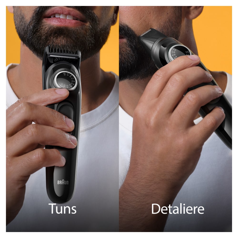 Aparat de tuns barba BRAUN BT3420, acumulator, 50 min autonomie, Wet&Dry, negru-gri