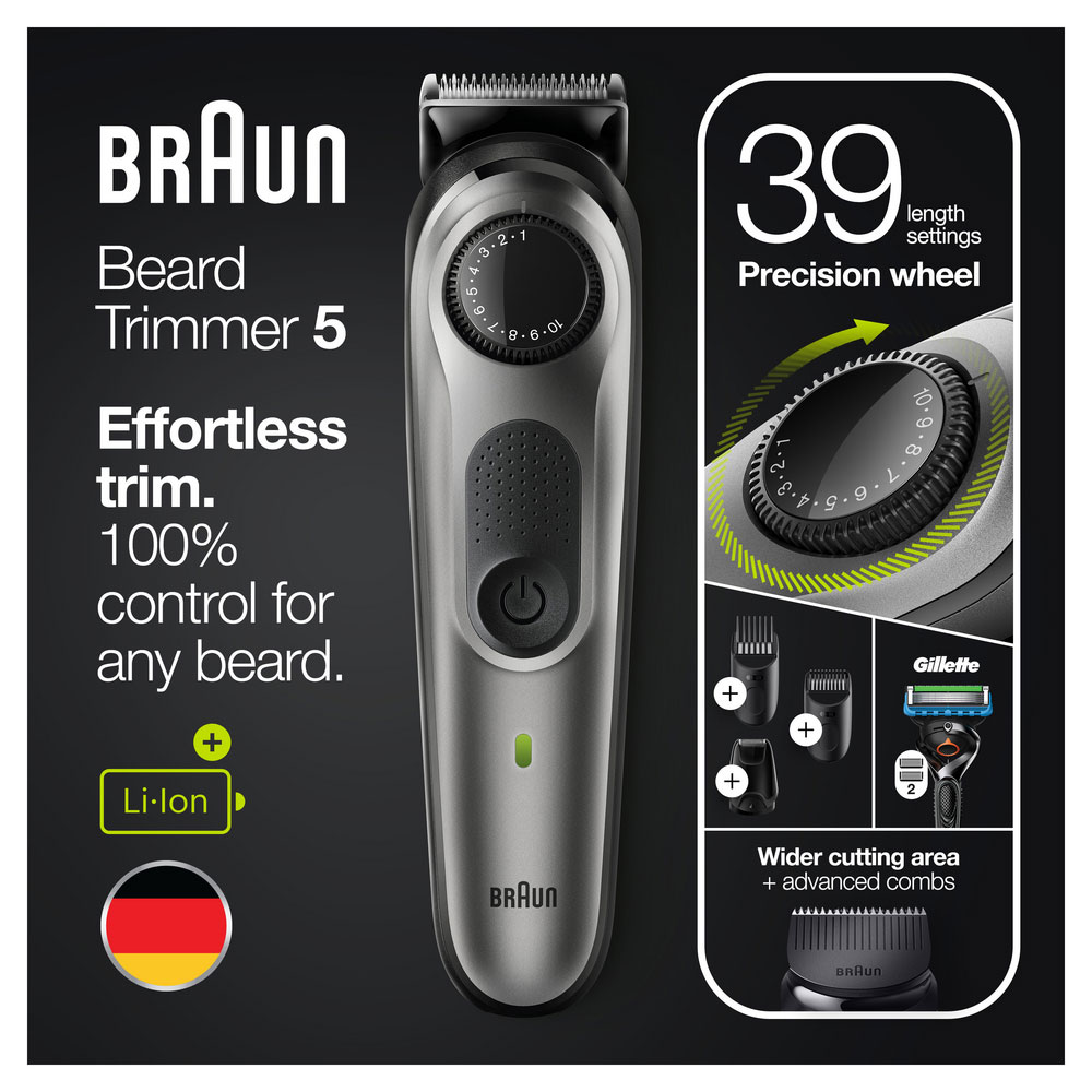 Aparat de tuns barba BRAUN BT5365, acumulator, 100 min autonomie, negru