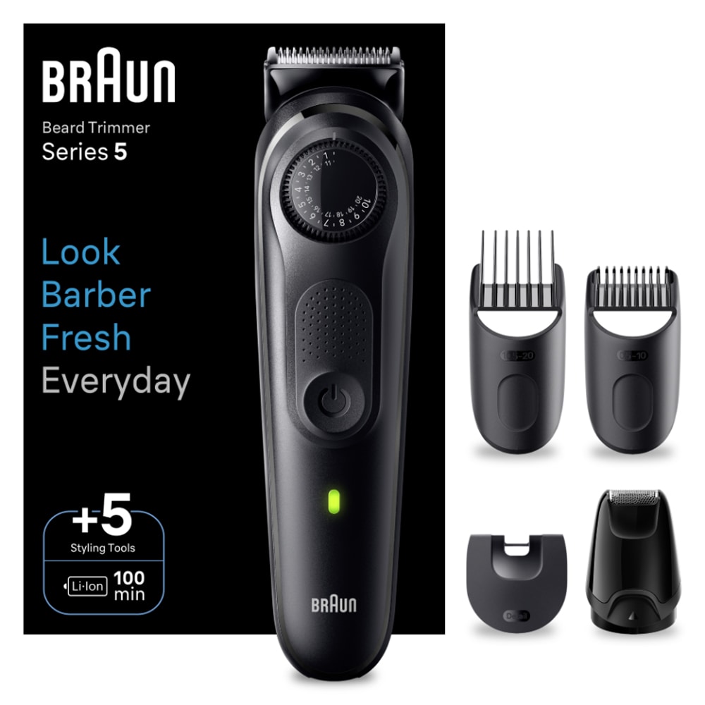 Aparat de tuns barba BRAUN BT5421, acumulator, 100 min autonomie, Wet&Dry, negru
