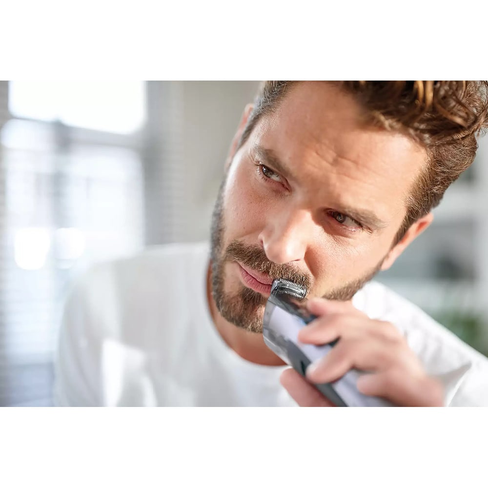 Set de tuns barba cu aspirator PHILIPS BT7210/15, acumulator, 75 min autonomie, argintiu