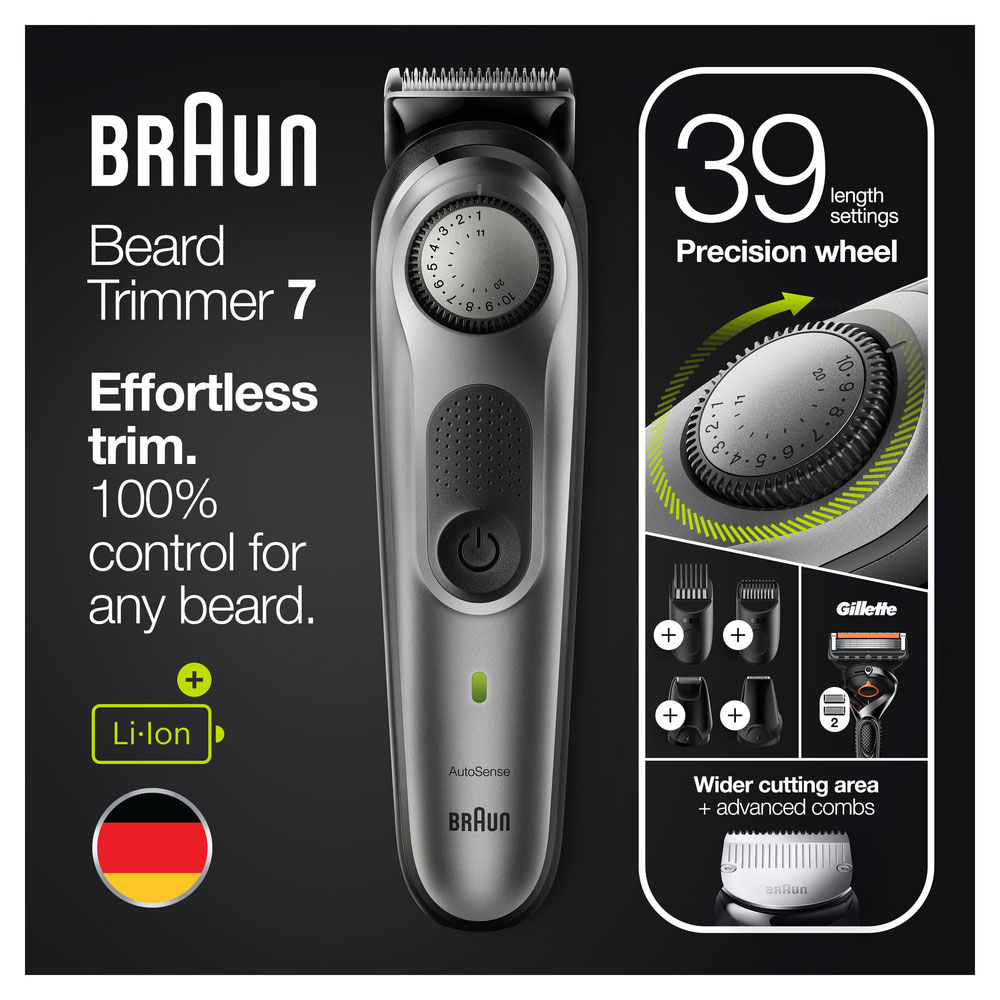 Aparat de tuns barba BRAUN BT7320, acumulator, 50 min autonomie, negru
