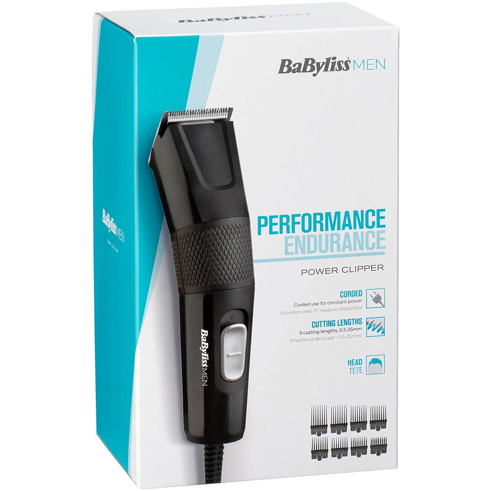 Aparat de tuns multifunctional BABYLISS E756E, 8 accesorii, retea, negru