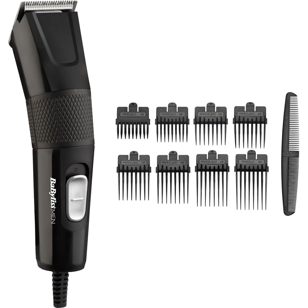 Aparat de tuns multifunctional BABYLISS E756E, 8 accesorii, retea, negru