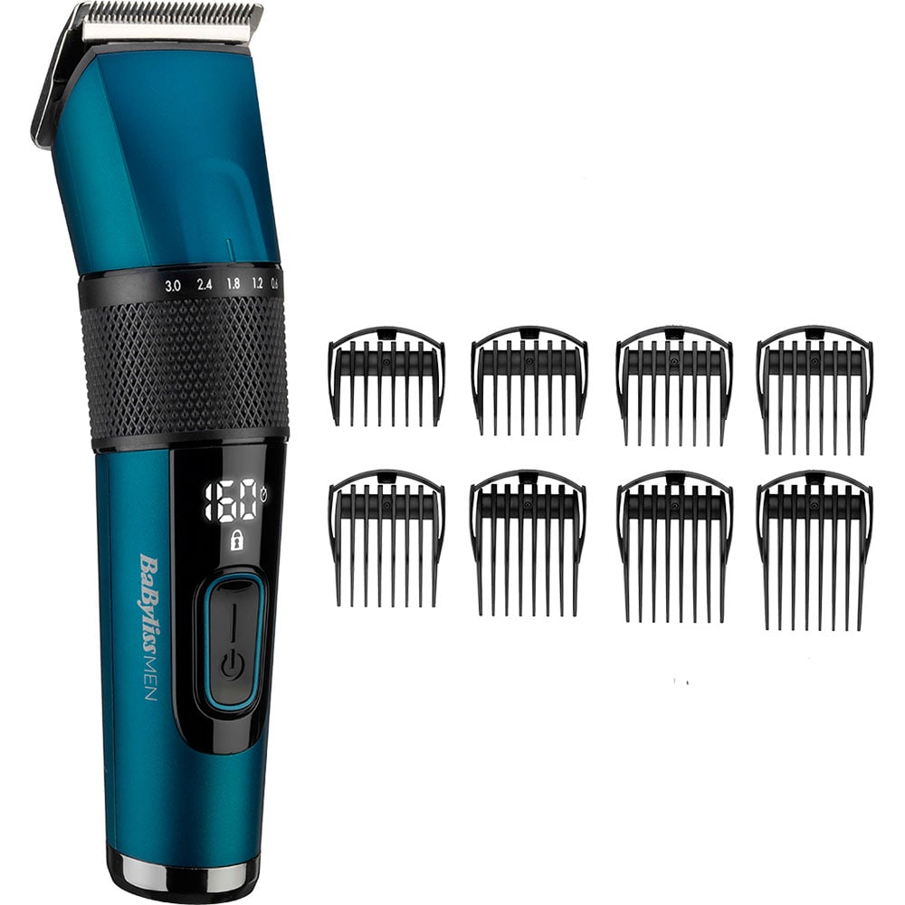 Aparat de tuns parul si barba BABYLISS E990E, acumulator, 160 min autonomie, albastru
