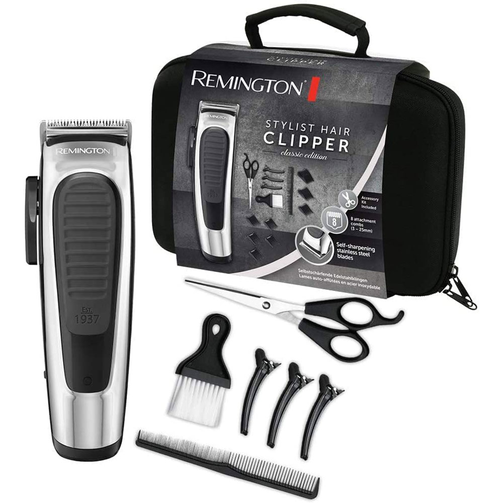 Aparat de tuns REMINGTON Stylist HC450, acumulator, 3-25mm, argintiu