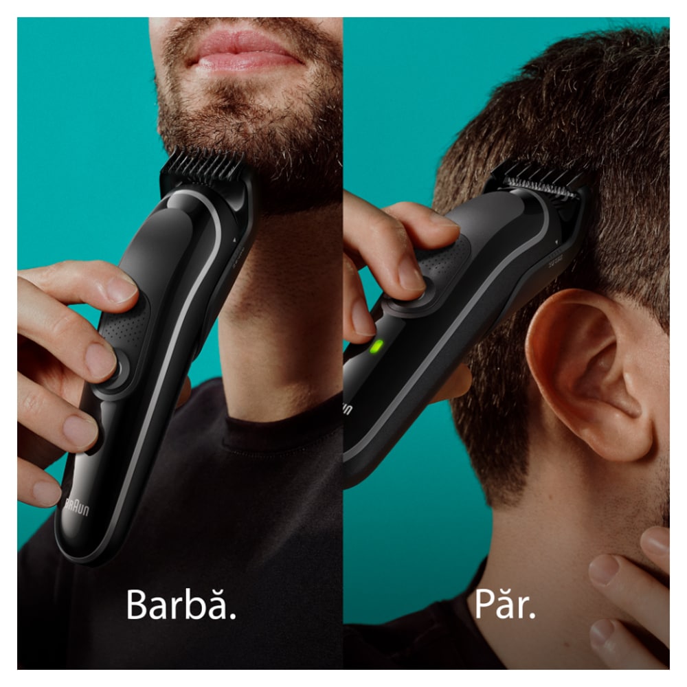 Aparat de tuns multifunctional 8 in 1 BRAUN MGK3440, acumulator,  50 min autonomie, Wet&Dry, negru