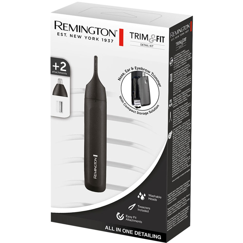 Trimmer nas / urechi / sprancene REMINGTON Trim & Fit NE8000, baterie, negru