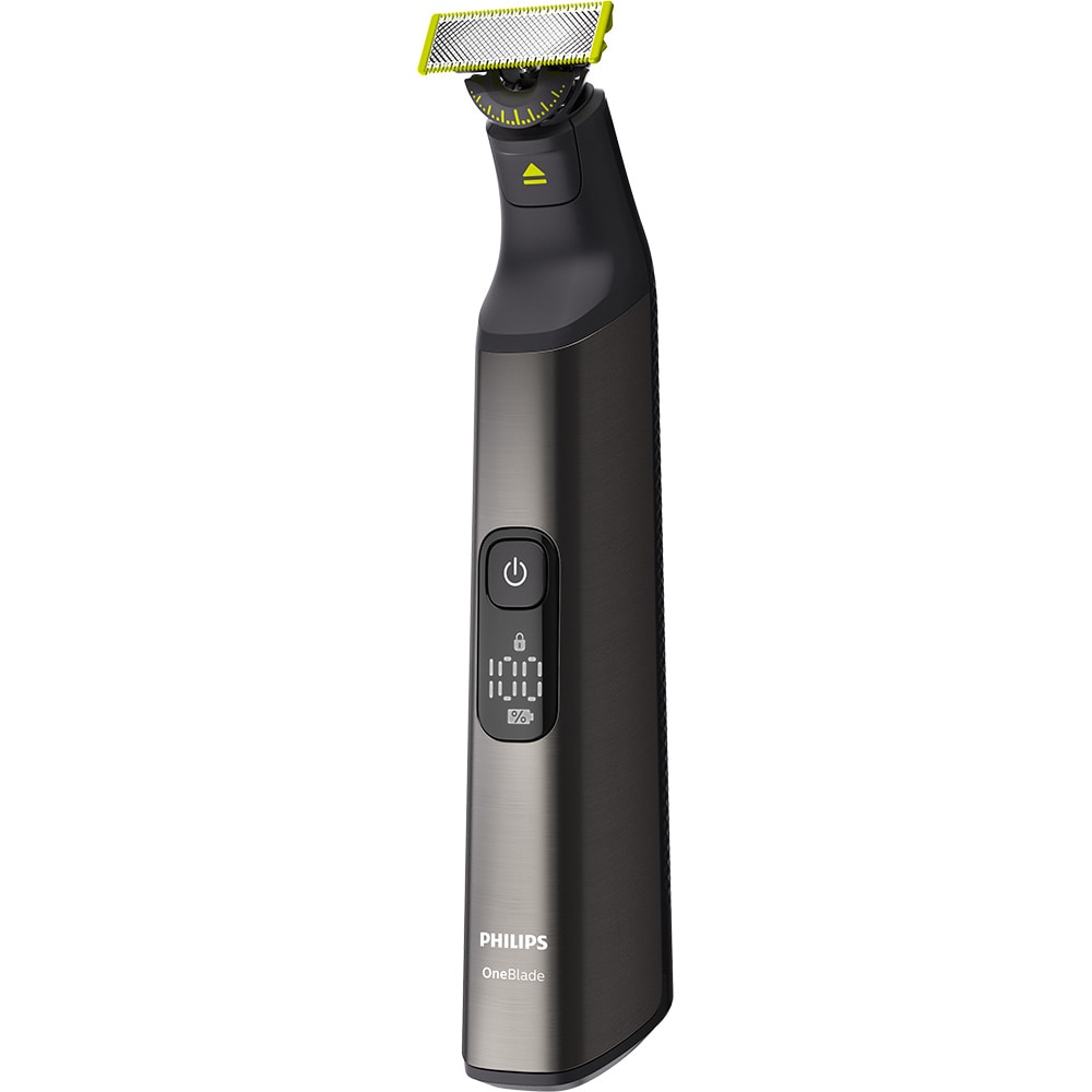 Aparat hibrid de barbierit, tuns barba si parul corporal PHILIPS OneBlade Pro QP6652/61, acumulator, 120 min autonomie, negru