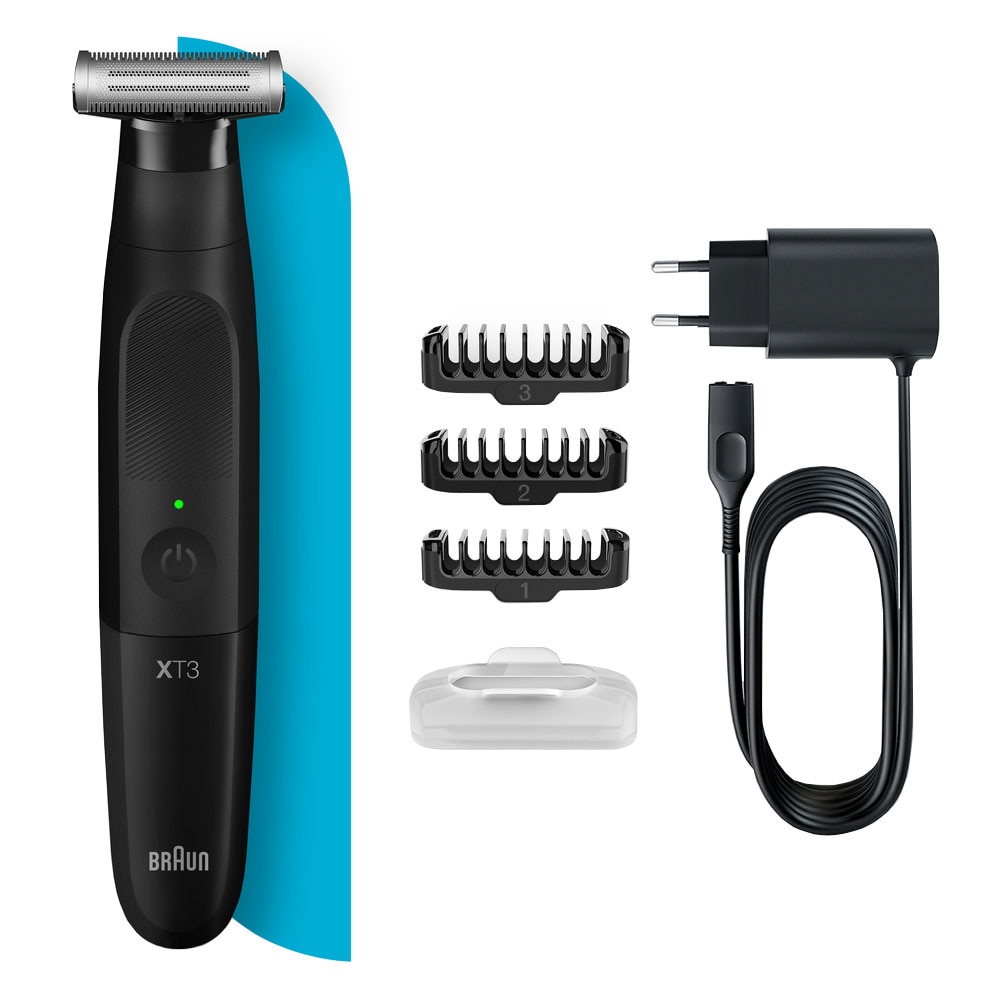 Aparat hibrid de barbierit si tuns barba BRAUN Series X XT3100, Wet&Dry, autonomie 50 min, 1 element de taiere, negru