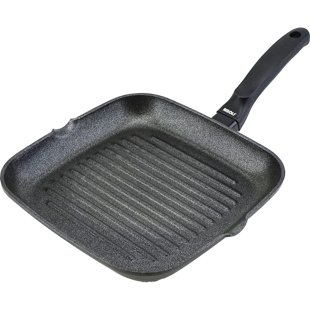 Tigaie grill RISOLI Black Plus, 26 x 26 cm, aluminiu reciclat, negru